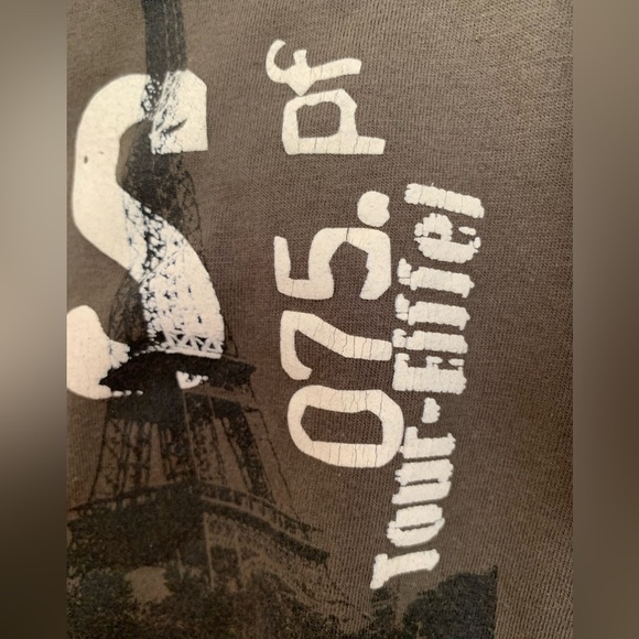 Bundle: 2 Men’s Crewneck T-Shirts: Olive w/Paris Print & White w/Hawaii Print XL - Picture 4 of 10